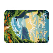 American Samoa Nationalpark Illustration Retro Magnet (Horizontal)