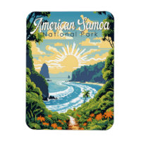 American Samoa Nationalpark Illustration Retro
