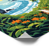 American Samoa Nationalpark Illustration Retro Poster (Ecke)