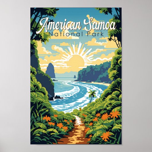 American Samoa Nationalpark Illustration Retro Poster (Vorne)