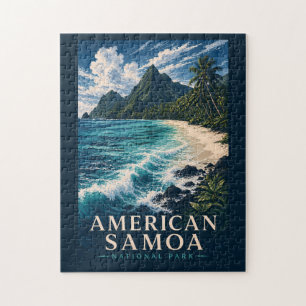 American Samoa Nationalpark Moderner Holzschnitt Puzzle