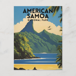 American Samoa Nationalpark Vintage Postkarte