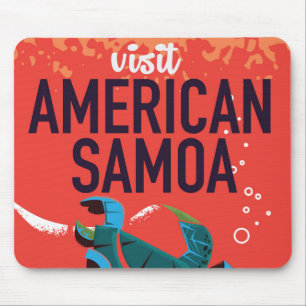 American Samoa Vintage Travel Poster Mousepad
