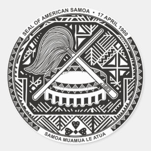 American- Samoawappen WIE Runder Aufkleber