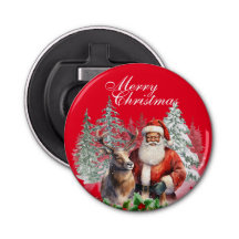 American Santa Button Flasche Opener