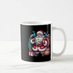 American Santa Claus Holding Pea Present Xmas Kaffeetasse