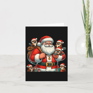American Santa Claus Holding Platypus Präsentieren Karte