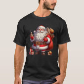American Santa Claus Holding Snail Präsent Xmas T-Shirt (Vorderseite)