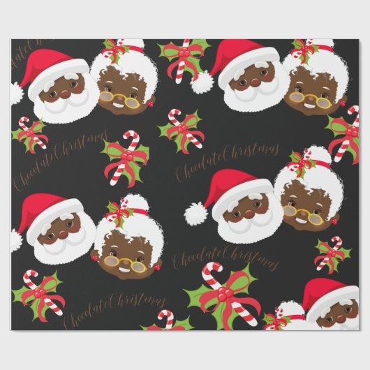 American Santa & Mrs Claus Geschenkpapier (Flach)