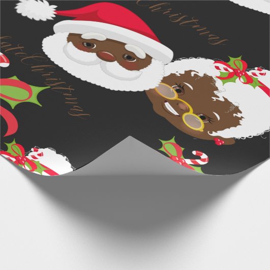 American Santa & Mrs Claus Geschenkpapier (Ecke)