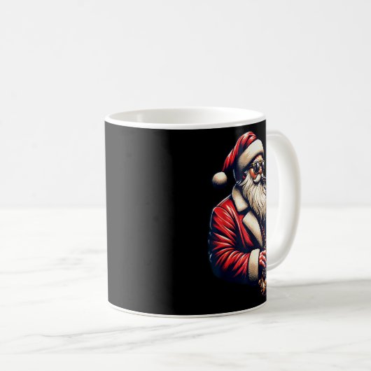 American Santa Playing Saxophone Xmas Jazz Christm Kaffeetasse (VorderseiteRechts)