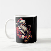 American Santa Playing Saxophone Xmas Jazz Christm Kaffeetasse (Links)