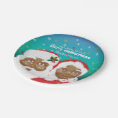 American Santa und Mrs Claus Pappteller (Schrägansicht)