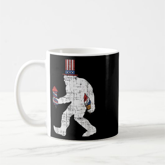 American Sasquatch Funny Usa Bigfoot 4. Juli P Kaffeetasse (Links)