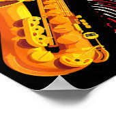 American Saxophone Player Saxophonist Jazz Band Me Poster (Ecke)