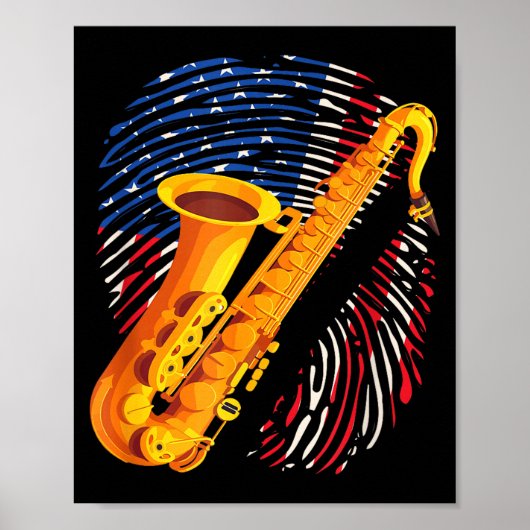 American Saxophone Player Saxophonist Jazz Band Me Poster (Vorne)