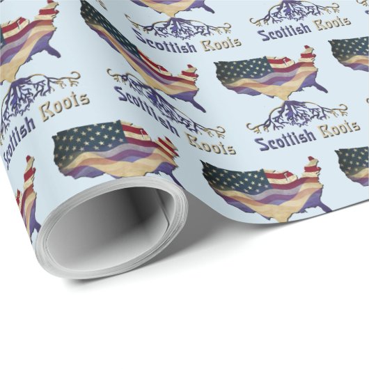 American Scottish Roots Gift Wrap Geschenkpapier (Rolleneckpunkt)