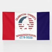 American Semiquincentennial Walking Figure Emblem Banner (Horizontal)