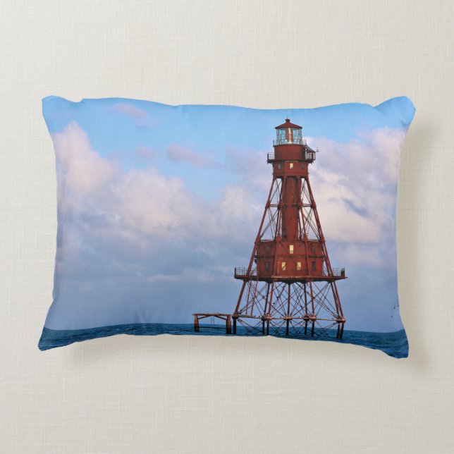 American Shoal Lighthouse, Florida Accent Pillow Zierkissen (Rückseite)
