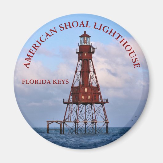 American Shoal Lighthouse Florida Round Magnet (Vorne)