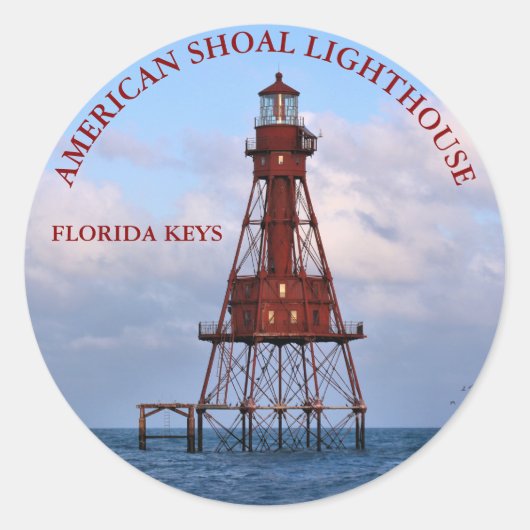 American Shoal Lighthouse, Florida Round Stickers (Vorderseite)