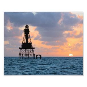 American Shoal Lighthouse, Florida Satin Foto