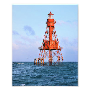 American Shoal Lighthouse, Florida Satin Foto