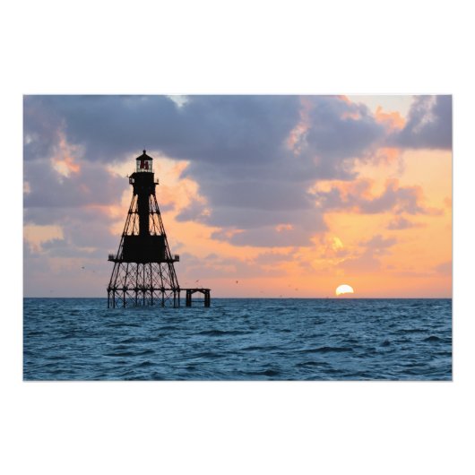 American Shoal Lighthouse, Florida Satin Foto (Vorne)