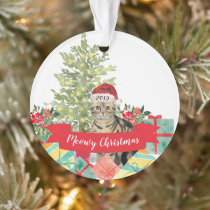 American Shorthair Brown Tabby Weihnachten Ornament