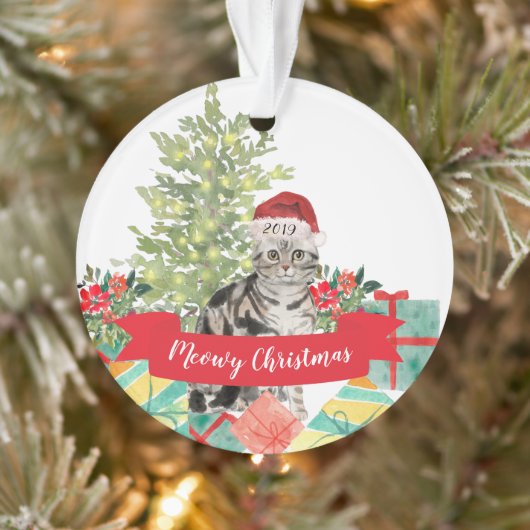 American Shorthair Brown Tabby Weihnachten Ornament (Baum)
