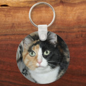 American Shorthair Calico Shelter Cat Schlüsselanh Schlüsselanhänger (Vorderseite)
