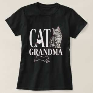 American Shorthair Katze Oma Typografie Kunst T-Shirt