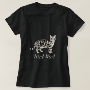 American Shorthair Katzen-Mama Wasserfarben-Kunst T-Shirt