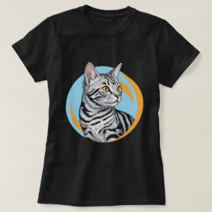 American Shorthair Kreis-Abzeichen Kunst T-Shirt