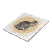 American Shorthair Tabby Cat Fliese (Seite)