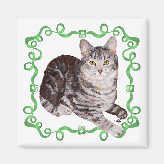 American Shorthair Tabby Cat Magnet (Vorne)