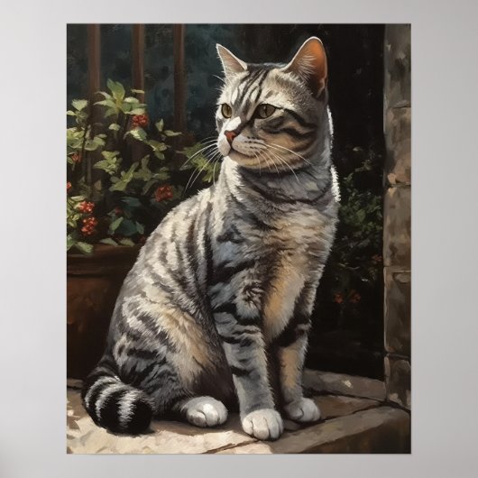 American Shorththorder Cat Art Print Poster (Vorne)