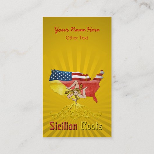 American Sicilian Roots Business Cards Visitenkarte (Vorderseite)