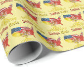 American Sicilian Roots Gift Wrap Geschenkpapier (Rolleneckpunkt)