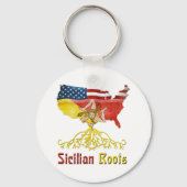 American Sicilian Roots Keyring Schlüsselanhänger (Vorderseite)