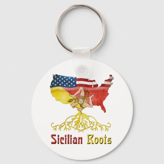 American Sicilian Roots Keyring Schlüsselanhänger (Vorderseite)