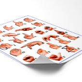 American Sign Language Alphabet, ASL Deaf Poster (Ecke)