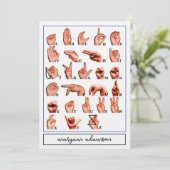 American Sign Language Alphabet Board, ASL Card Einladung (Stehend Vorderseite)