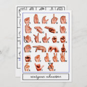 American Sign Language Alphabet Board, ASL Card Einladung (Vorne/Hinten)