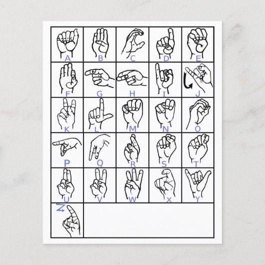 American Sign Language Alphabet Board, Learn Asl Flyer (Hinten)