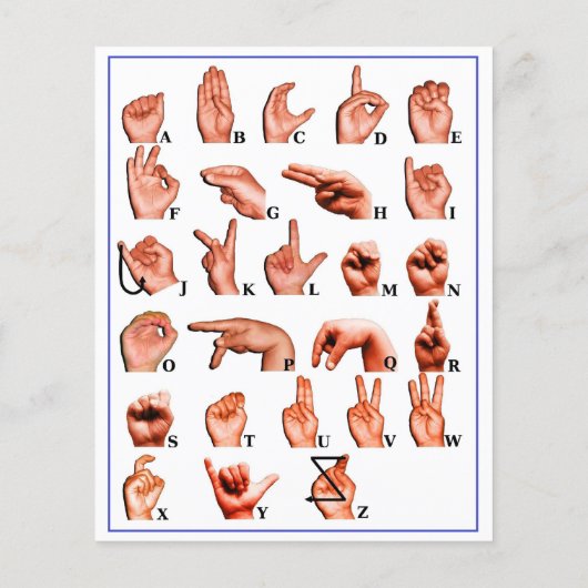 American Sign Language Alphabet, Learn Mute ASL Flyer (Hinten)