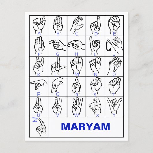 American Sign Language Alphabet, Learn Mute ASL Flyer (Vorne)