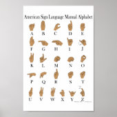 American Sign Language ASL Alphabet Poster (Vorne)