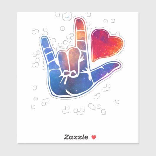 American Sign Language ASL I Liebe Sie in signlang Aufkleber (Blatt)