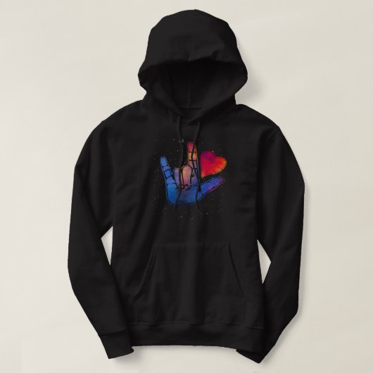 American Sign Language ASL I Liebe Sie in signlang Hoodie (Design vorne)